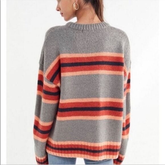 Nwot Urban Outfitters Bobby Striped Boyfriend Boxy Sweater L - Picture 2 of 10